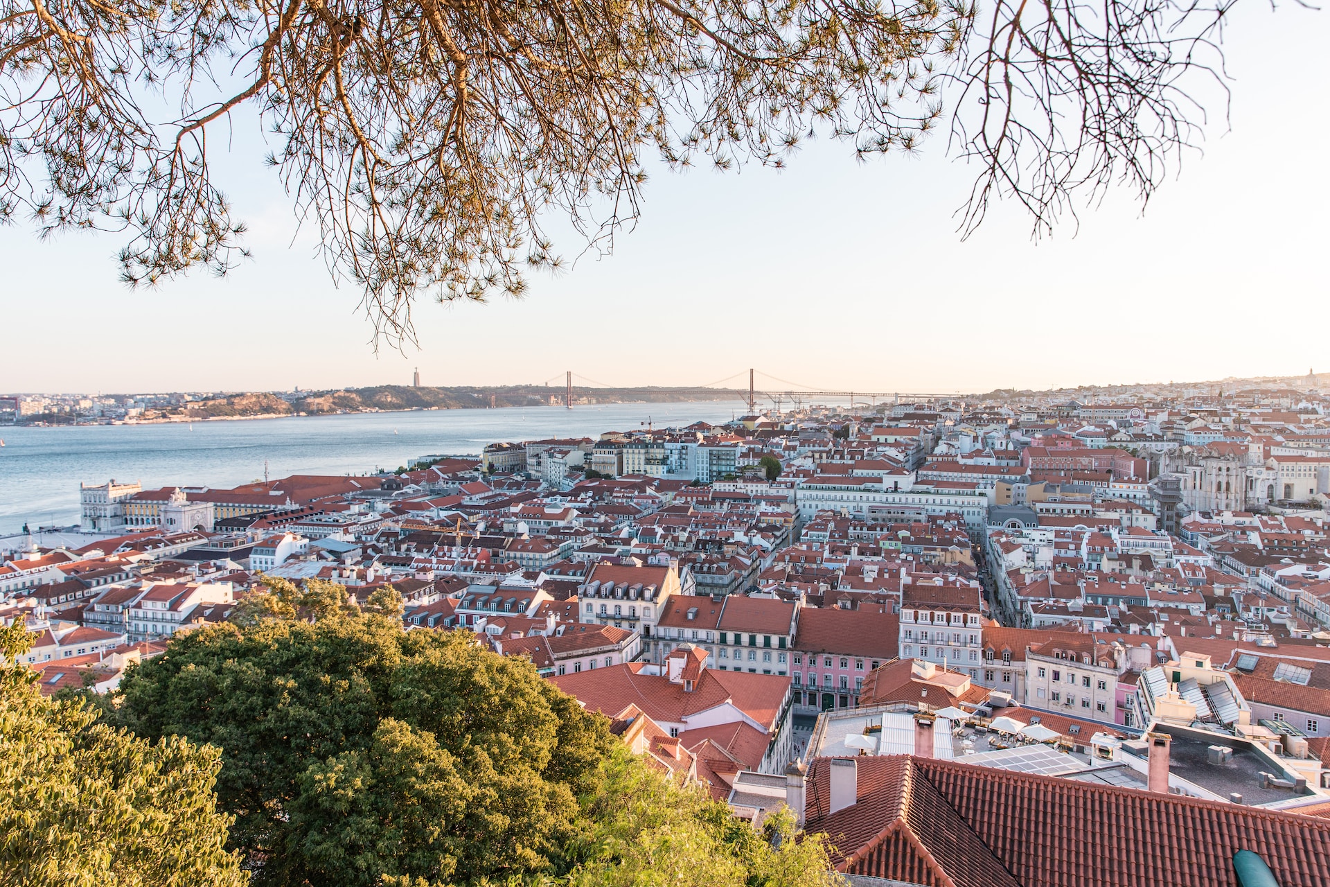 Aerial Image of Lisbon to convey the best Lisbon travel guide - Odyssey App