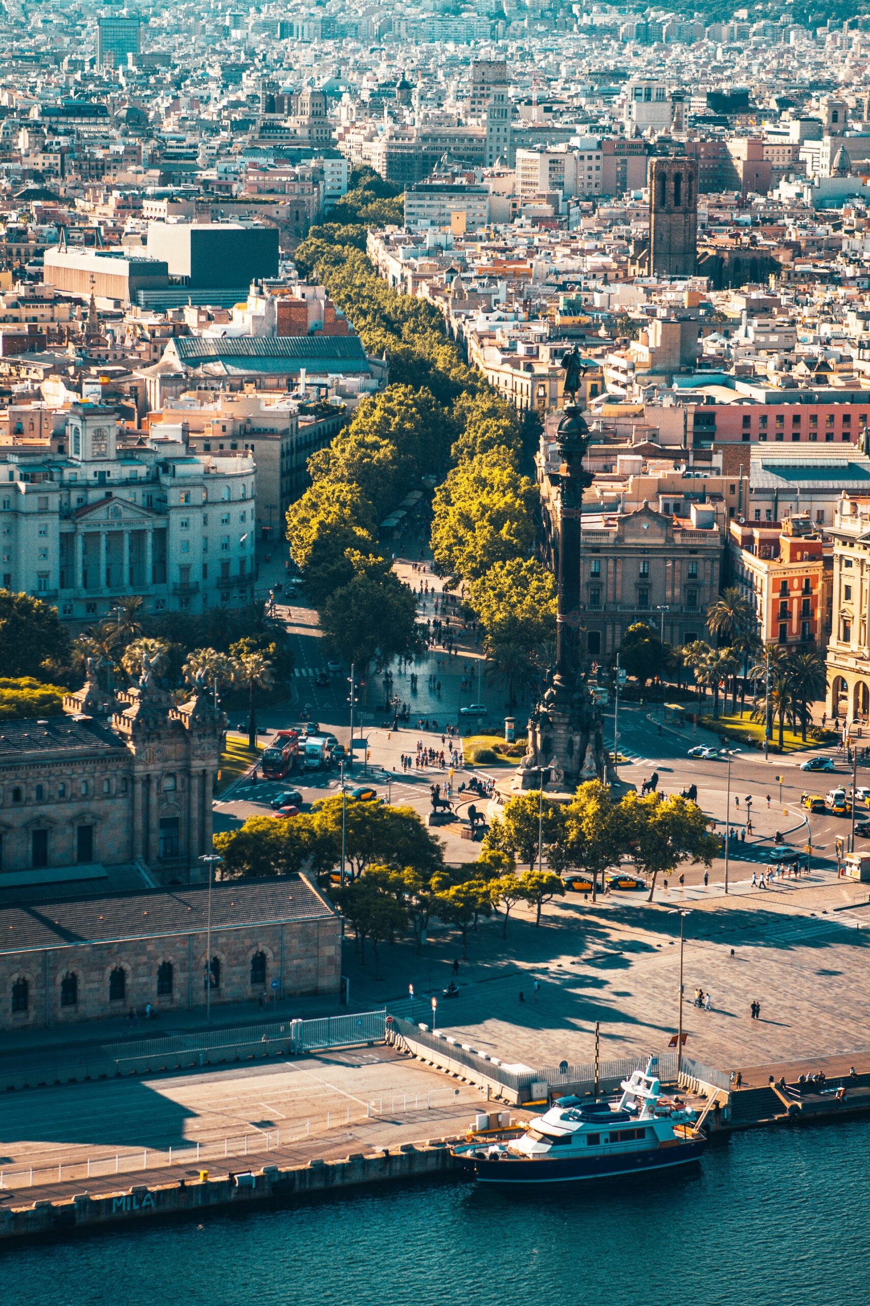 Aerial image of Barcelona to convey the best places to stay - Barcelona Travel Guide